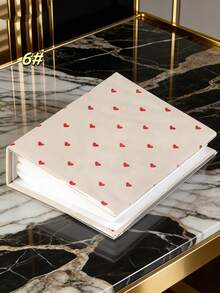 1pc/100pcs Red Heart-Shaped Insert Photo Album, Family, Friends And Couples Commemorative Album, Home Decor, 6x6 Inches, Home Supplies - Multicolor - View 18