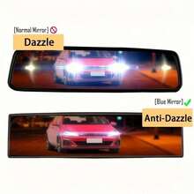 Automotive Wide-Angle Mirrors, Anti-Glare HD Field Of View Increase Your Driving Safety & Visibility - Universal Car Rearview Mirror Auxiliary Mirror With Glass & Wide-Angle View Clip-On Design,Easy To Install - Black - 查看 5