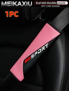 MEIKAXIU 1pc/2pcs New SPORT Red Carbon Fiber Car Shoulder Pad Safety Belt Decor Accessories, Auto Interior - Red Letter SPORT Shoulder Pads - View 25