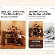 2-Tier Corner Storage Rack, Multifunctional Kitchen Organizer Shelf For Countertop, Cabinet, Bathroom - Multicolor - View 12