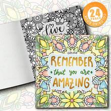 1 Inspirational Quote Coloring Book, Adult Relaxation Painting Book, 24 Single-Sided Hand-Drawn Pages, Minimalist Pattern Design, Easy To Color, Enjoy Fun And Fulfillment Through Coloring, Thoughtful Gift For Friends, Family Or Loved Ones On Holidays, Birthdays Or Any Special Occasion, Back To School Stationery - Inspirational Quote Coloring - View 4