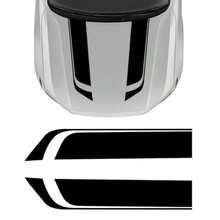 2 PCS Car Hood Stickers Sports Racing Stripe Graphic Decal Auto Body Side Strip Decor Waterproof Vinyl Decals Decorative Accessories For Automotive Fenders Skirts Roofs Black - Black - View 1
