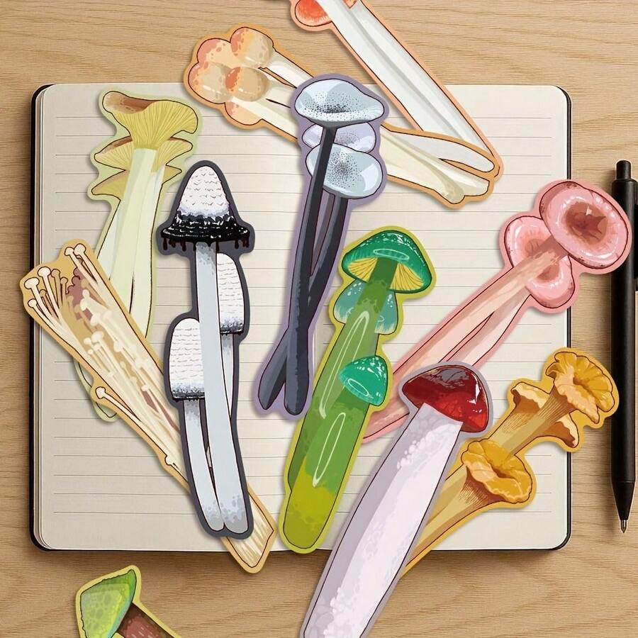 30PCS Cartoon Colorful Alien Mushroom Creative Bookmarks Reading Paper Books Page Marking Cards Decorative Stationery Gift - Multicolor - View 1
