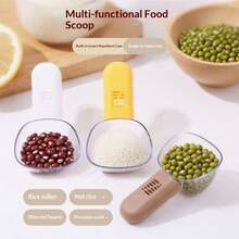 Cuchara de arroz multifuncional con taza y cuchara de medición - Herramienta de cocina, mango ergonómico, diseño a prueba de insectos, medición precisa de arroz, harina, pasta, sopa, granos - Cuchara de plástico resistente, cuchara/escala para mascotas con accesorios de borde y pala (compatible con básculas inteligentes) - Adecuado para cocinas domésticas y comerciales - Disponible en varios colores - Multicolor - Ver 8