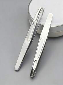 1/2pcs High Precision Gold/Silver Eyebrow & Facial Hair Trimmer Tweezers | Seamless Handle, Precise Short Hair Trimming, Easy Eyebrow, Mustache & Sideburn Shaping - Unisex Grooming Tool, Stainless Steel, Non-Electric - Multicolor - View 10