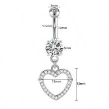 Moon Rhinestone Navel Ring, European And American Fashion Body Piercing Jewelry - Multicolor - View 4