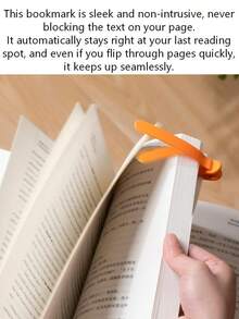 1pc Automatic Page Turning Soft Silicone Bookmark, Multifunctional And Minimalist Design, Suitable For Books, Notebooks, Maps, Ideal Gift For Students And Children To Encourage Learning - Multicolor - View 7