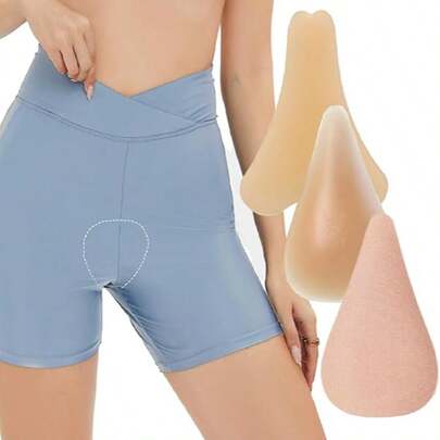 3pcs Concealer,Adhesive Reusable Silicone Camel Hider Soft Pad,Seamless Anti-Camel Insert Cover, Invisible Toe No Camel Guard For Women Swimsuits, Bikini, Yoga Pants (Beige)