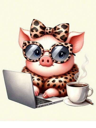 1pc/2pcs/3pcs Cute Pig Heat Transfer Stickers - Fashionable Glasses, Leopard Print, Bow Decor For Office Workers, Heat Press Stickers Suitable For DIY T-Shirts, Jeans, Pillows, Backpacks, Hats And Sofa Covers, Waterproof, Fade-Resistant, Plastic Stickers, Fun Patterns, Fabric Decoration, Clothing Embellishment, Crafting Hobbyists