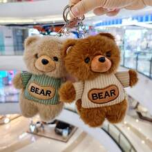 Cute Bear Backpack Pendant Plush Doll, Creative Letter Bear Doll Keychain Bag Charm, Activity Gift Holiday Present - Multicolor - View 4