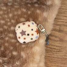 INS Korean Style Splatter Paint Plaid Star Earphone Case Compatible With AirPods 4, Pro 3, New Pro 2, 3, Cute Protective Cover Compatible With Apple 2 - Apricot - View 4