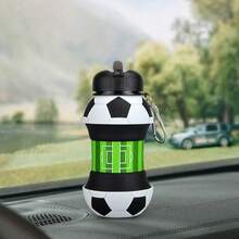 550ml Soccer Ball Foldable Silicone Cup Portable Collapsible Water Cup With Carabiner For Kids Outdoor Sports Travel Camping - Multicolor - View 4
