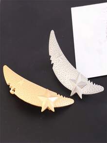 1pc Fashionable Rhinestone Cute Hair Clip, Star & Moon Design, Suitable For Daily Use And Holidays - Multicolor - View 3