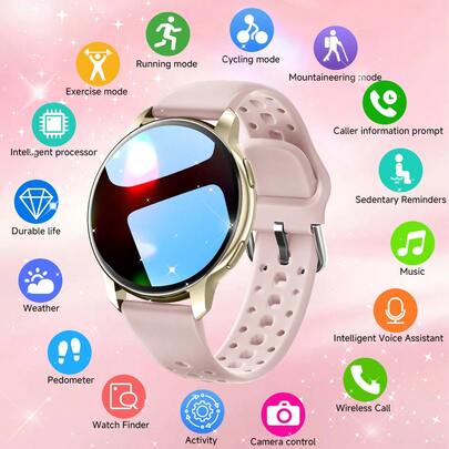 Reloj inteligente con chip de ultra bajo consumo, compatible con llamadas, reproducción de música, múltiples modos deportivos, control remoto de cámara y música, adecuado para hombres y mujeres, regalo conveniente y práctico