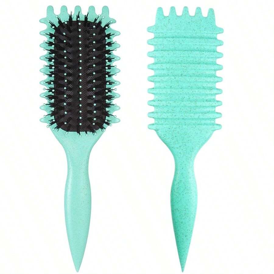Curl Defining Brush, 1 PCS Curly Hair Brush, Brush Curly Hair, Combing And Shaping Men's And Women's Curls To Reduce Pulling Green - Green - View 1