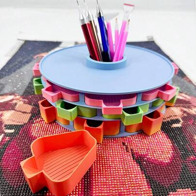 Diamond Painting Tool Rotating Dot Disc, Tray, Multi-Functional Storage, Dot Pen Storage, Auxiliary Diamond Painting Tool