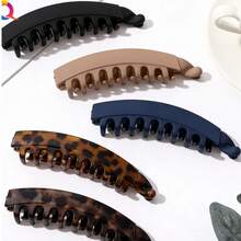 3pcs/4pcs Large Banana Hair Clips For Women, Ample Supply, Sturdy Ponytail Clips, Vertical Clips, High-End Twist Clips, Suitable For Daily Use, Hair Decoration Accessories, Elegant Bohemian Style, Claw Clips, Hair Slide, Hair Barrettes, Head Accessories - Multicolor - View 9