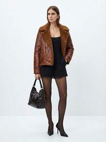 Naf Naf Chocolate Jacket Vestes Chocolate Brown Fabric - 巧克力棕 - 查看 1