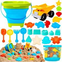 Juego de Juguetes de Playa Sloosh - Camión Volquete de Juguete con Moldes de para Niños Pequeños, para Jugar al Aire Libre, Cubos Plegables, Bolsa de Malla, Palas de, Moldes de Castillos y Animales, Juguetes para Niños (Animales) - Animales - Ver 9