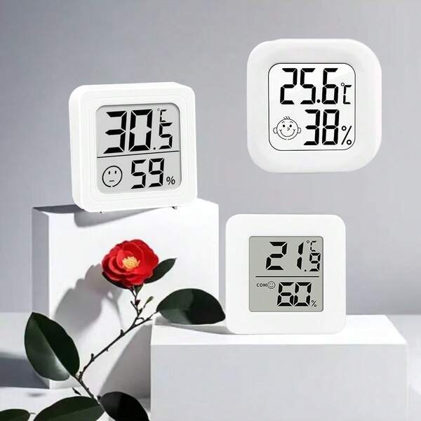 2pcs/4pcs Mini Home Hygrometer Thermometer, Electronic Indoor Temperature Meter, Household & Car Humidity Monitor, High Precision Hanging Wall Small Portable, Suitable For Indoor, Outdoor, Bedroom, Dining Room, Office, Reptile Habitat