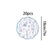 10pcs/20pcs/40pcs/50pcs Blue Easter Bunny 7" And 9" Paper Plates, Floral Bunny Blue Classic Floral Rim Paper Plates Vintage Floral Plates For Easter Wedding Tea Party, Blue Sketch Bunny Disposable Decorative Dinner Plates For Easter Baby Shower Decor And Supplies - View 13