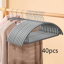10pcs Flocked Clothes Hangers, Home Use, Non-Slip Seamless, Semi-Circular Design, Specially Designed For Organizing Clothes - Multicolor - View 19