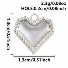 2pcs Heart-Shaped Pendant, Natural Abalone Shell, Glossy 304 Stainless Steel, Jewelry Making Supplies, Charm For Necklace, Earrings, DIY, Waterproof, Fade-Resistant, Fashionable Beach/Ocean Decor - Heart - View 23