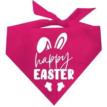 1条 24.8英寸 x 11英寸 复活节兔子和狗狗图案头巾 | 可爱有趣的拍照道具，亮粉色，梭织涤纶 - 彩色 - 查看 1