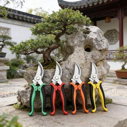 1pc Durable Stainless Steel Pruning Shears With Ergonomic Non-Slip Handle - Effortless Gardening Scissors, Suitable For Fruit Trees, Flowers And Hedges, Professional And Home Gardening Use, Classic Blade Design | Sharp Cutting Edge