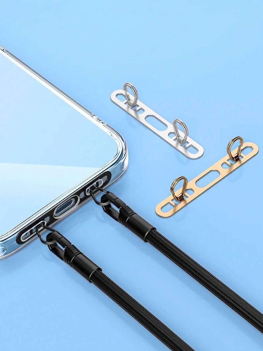 1 chiếc Giá đỡ điện thoại gắn bên hông bằng thép không gỉ màu đen/bạc tối giản, Miếng dán dây đeo điện thoại chống thất lạc chắc chắn, Phụ kiện dây đeo điện thoại màu trơn, Miếng đệm khóa đôi gắn bên hông, Miếng dán siêu mỏng chống thất lạc chắc chắn, Giá đỡ điện thoại hai bên tai, Dây đeo cổ tay, Miếng đệm kim loại, Dây đeo điện thoại thông minh, Quà tặng sinh nhật cho tiệc tùng, Unisex