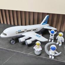 大型惯性白色客机、航天器、宇航员、太空飞船火箭模型玩具，儿童男孩新年/生日礼物 - 白色 - 查看 7