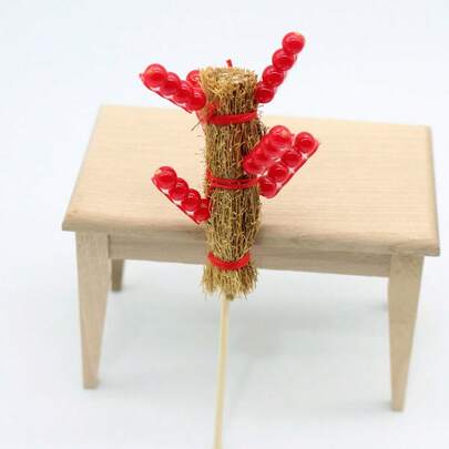 娃娃屋迷你糖渍山楂棒，微型模型，OB11 娃娃屋 DIY 生活场景