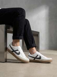 tenis hombre mujer choclo PANAM unisex bajos zapatillas casuales tipo piel blanco camel planos de gran calidad baratos moda 22mx 30mx ideal para combinar con todo skate choclo gimnasio cómodos al caminar basicos blanco gris 210001 - blanco - Ver 1