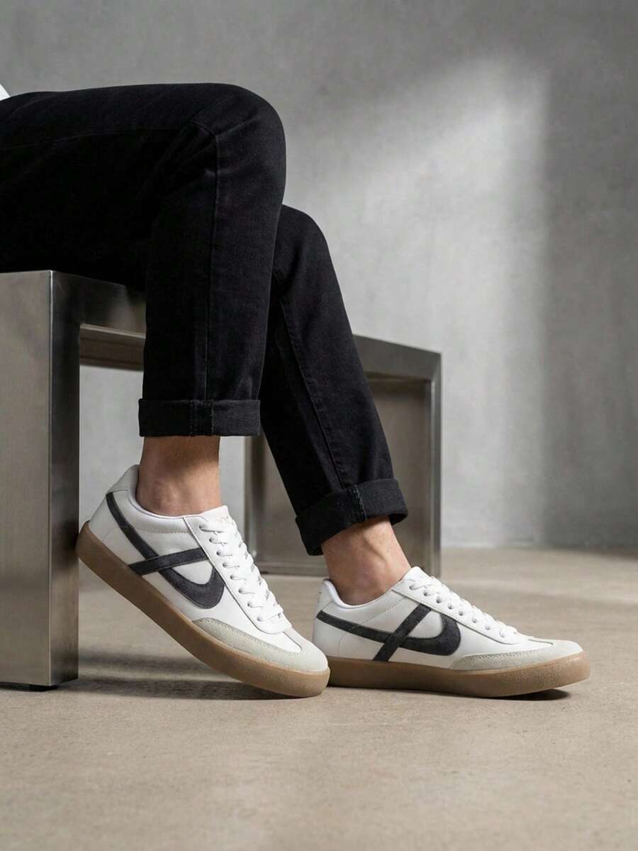 tenis hombre mujer choclo PANAM unisex bajos zapatillas casuales tipo piel blanco camel planos de gran calidad baratos moda 22mx 30mx ideal para combinar con todo skate choclo gimnasio cómodos al caminar basicos blanco gris 210001 - blanco - Ver 1