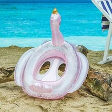 Inflatable Swan Crown Sequin Armpit Swim Ring - Multicolor - View 8
