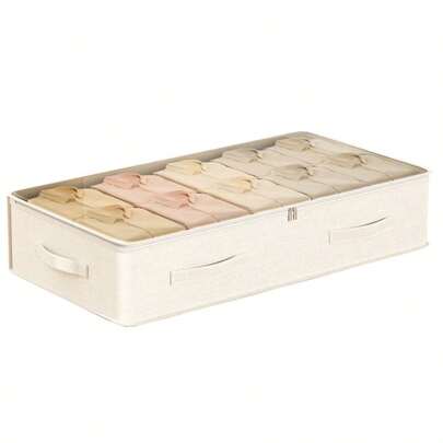 1 pieza Caja de almacenamiento debajo de la cama/sofá, bolsa de almacenamiento de tela gruesa para mantas/ropa, caja de almacenamiento multiusos para juguetes y varios, caja de almacenamiento de mantas para el armario, caja de almacenamiento debajo de la cama para el dormitorio, caja de almacenamiento de tela, bolsa de almacenamiento de ropa sucia para el baño