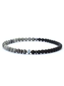 diffone 时尚手工4毫米小珠手链，黑色赤铁矿十字架，男士复古首饰 - 黑膽石十字架手鍊 - 查看 15