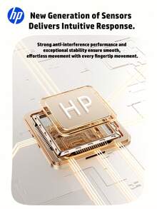 Ratón inalámbrico HP de 2.4GHz color dorado champán con receptor USB - Ver 5