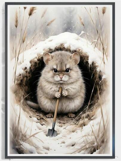 1pc Animal Diamond Painting DIY Art Craft Kit, Perfect Decorative Artwork With Tool Set, Holiday Gift For Mom And Home