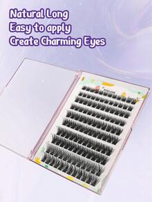 Self Adhesive Eyelashes Press On Lashes 10 Rows 120 Clusters Eyelashes,Full Curled Eyelashes,C Curl DIY False Eyelashes ,Natural Appearance , 8-16mm Wispy Individual Lashes Natural Look LashesMixed Lengths For Natural & Dramatic Looks, Reusable Individual Lashes For Beginners - C - 查看 5