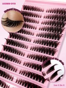 DIY Cluster Lashes 8–16mm Mixed Length – Natural Wispy Individual False Eyelashes, Lightweight & Reusable Lash Extension Kit For Beginners, Includes Tweezers & Lash Brush - View 3