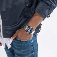 Guess 1件装休闲时尚奢华男士石英表，不锈钢表带，多功能计时码表，完美生日周年纪念日节日礼物 GW0456G5 - 藍色 - 查看 4