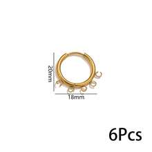 6pcs Stainless Steel PVD Gold Plated Round Earring Hooks, DIY Pendant Jewelry Making Supplies - Earrings - View 15