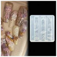 3D Gel Nail Art Resin Rosette Molds For Accessories Supplies Bow Knot Silicone Tools Bowtie Nails Mold - ZYXP029 - 查看 5