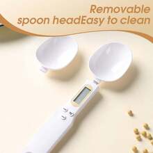 1pc Electronic Measuring Spoon Scale, Compact Household Electronic Kitchen Scale, Portable With LED Display, Range Accuracy 0.1g-500g, Measuring Spoon For Pet Food, Tea, Milk, And Powdered Milk, One-Touch Tare/Zero Calibration, Removable Spoon Head And Hook, Auto-Lock, Multi-Unit Conversion (G/Oz/Lb), Kitchen Accessory, Bascula Suitable For Cooking, Baking, And Portion Control (CR2032 Battery Not Included) - Multicolor - View 8