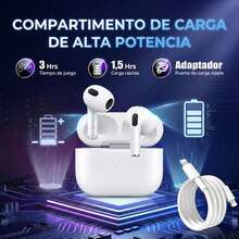 Auriculares Bluetooth Inalámbricos APods4 Para IOS Y Android, Audifonos Manos Libre Con Estuche De Carg, Auriculares Inalámbricos In-Ear Resistentes Al Polvo,Al Agua Y Al Sudor, Música De Alta Calidad, Batería De Larga Duración - Ver 6
