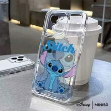 Miniso 迪士尼《星际宝贝》双面史迪奇设计手机壳，适用于 iPhone 17/17 Pro/17 Pro Max/17 Air/16/15/14/13/12/11/X 系列，iPhone 17 Pro Max 手机壳，iPhone 17 Pro 手机壳，iPhone 17 手机壳，圣诞礼物，女朋友 - 無色 - 查看 1