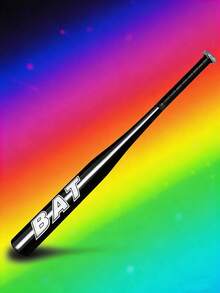 1pc Aluminum Alloy Baseball/Softball/T-Ball Bat, Lightweight High Gloss Home Defense - Black - View 7