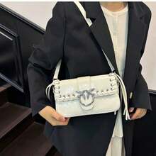 Women's Shoulder Bag, Crossbody Bag, Swallow Bag, Chain Bag, Silver-Colored Label Fittings. - trắng - Xem 6