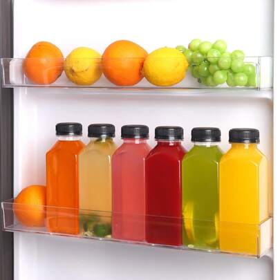 10Pcs [11.84OZ Clear Square Beverage Bottles] 250ml 350ml With Screw Caps PET Drink Containers For Milk Tea Smoothies Juice Cold Brew Reusable Takeaway Cups Bulk Pack For Wedding Festival Holiday Vacation Party Use